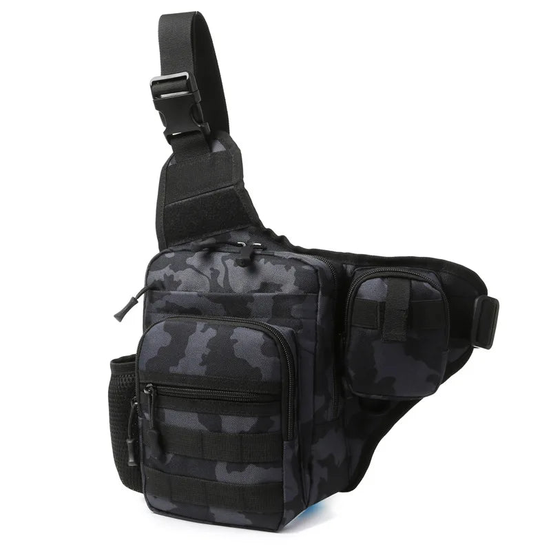 ANDRICOS Compact Field Sling Bag — Scione 600D Oxford Crossbody Chest Pouch with MOLLE Front, Bottle Pocket & Multi-Way Outdoor Carry