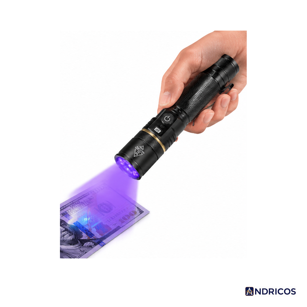 ANDRICOS UV Inspection Flashlight — AloneFire SV67 365nm Rechargeable Aluminium Blacklight Torch with 21700 Battery, USB Charging & Fluorescence Detection