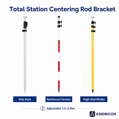 ANDRICOS Survey Pole Support Holder — Aluminium Two-Leg / Three-Leg Support for RTK, GPS, Prism Rods & Field Measuring Poles