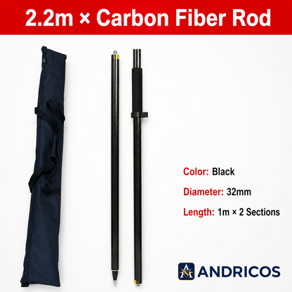 ANDRICOS Survey Pole Support Holder — Aluminium Two-Leg / Three-Leg Support for RTK, GPS, Prism Rods & Field Measuring Poles