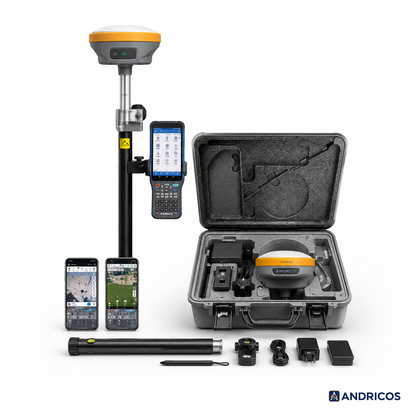 ANDRICOS D8Pro RTK GNSS Receiver — Base Station Surveying System with Multi-Constellation GPS, GLONASS, Galileo, BDS, QZSS, SBAS, IP68 Housing, 4G, WiFi & Bluetooth