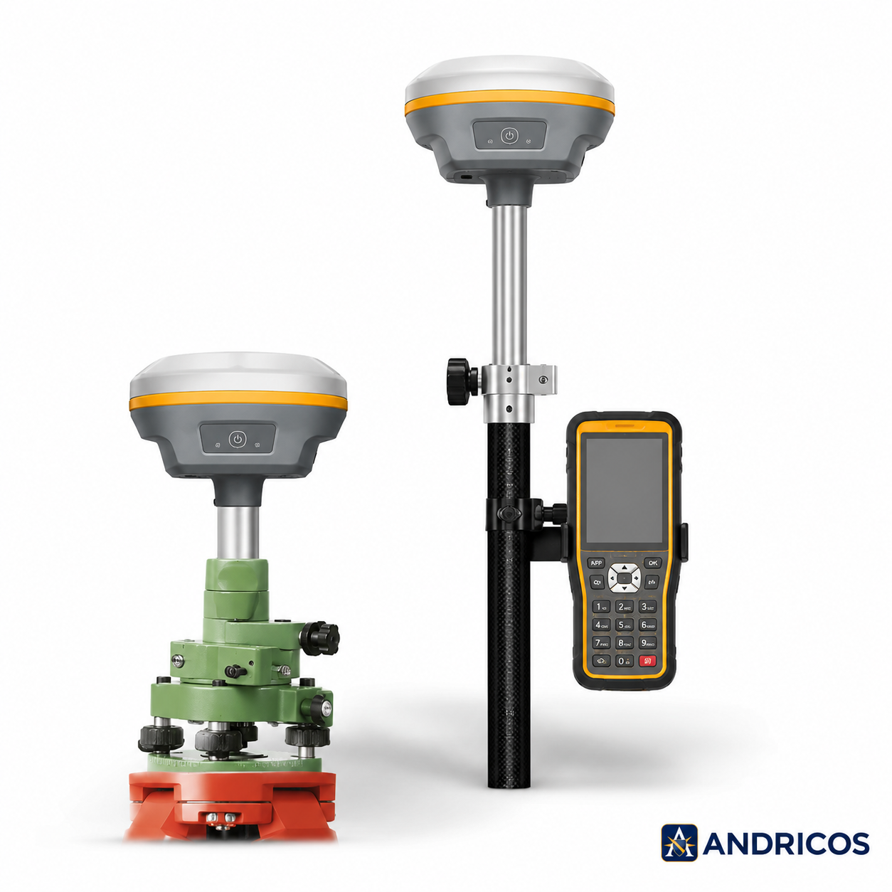 ANDRICOS Sino T10 PLUS RTK GNSS Receiver — 1590-Channel IMU Land Survey System with Base & Rover Support, IP67 Housing, 4G, WiFi, Bluetooth & High-Precision Mapping Workflow