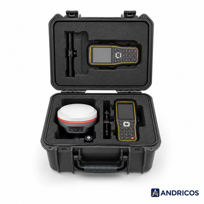 ANDRICOS Sino T10 PLUS RTK GNSS Receiver — 1590-Channel IMU Land Survey System with Base & Rover Support, IP67 Housing, 4G, WiFi, Bluetooth & High-Precision Mapping Workflow