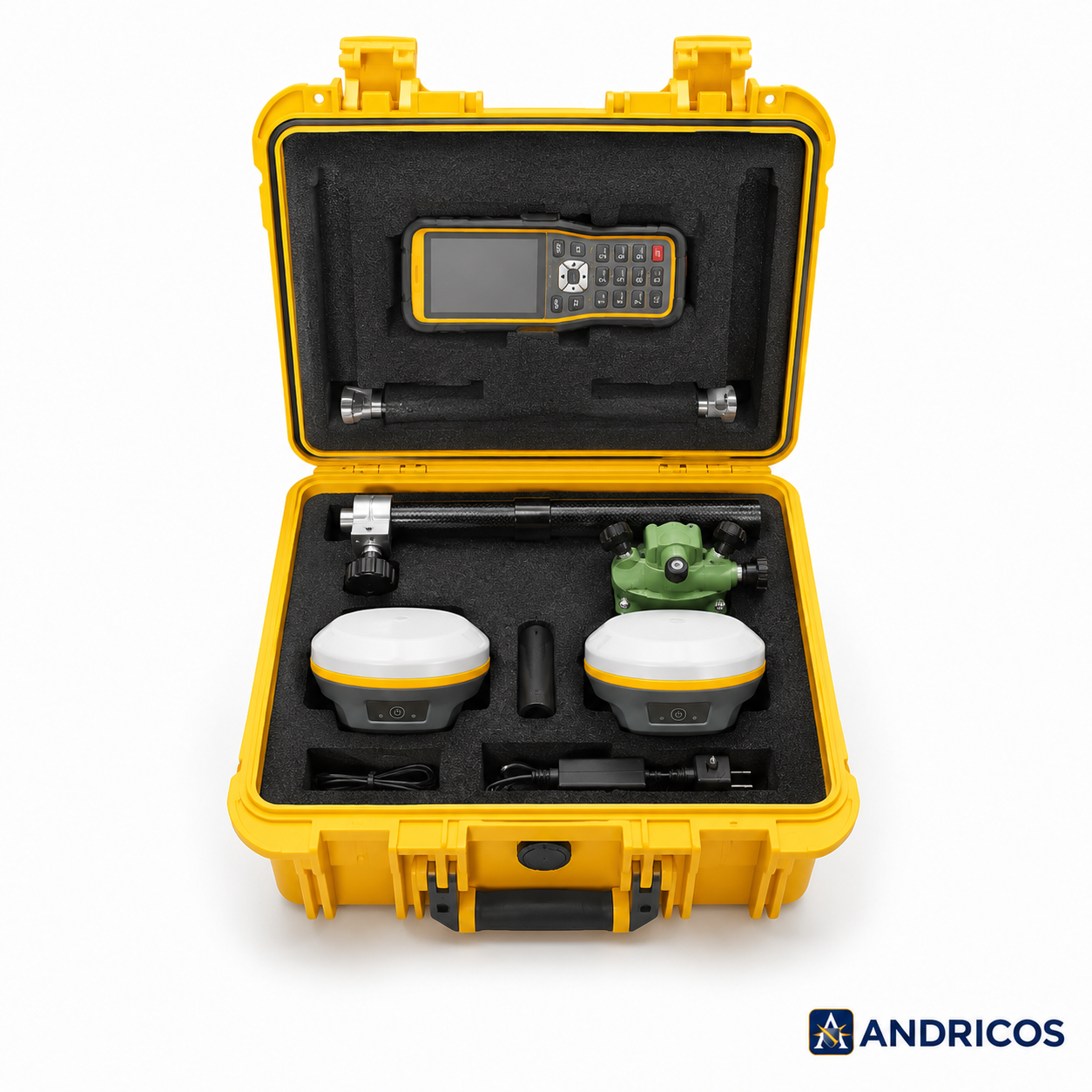 ANDRICOS Sino T10 PLUS RTK GNSS Receiver — 1590-Channel IMU Land Survey System with Base & Rover Support, IP67 Housing, 4G, WiFi, Bluetooth & High-Precision Mapping Workflow