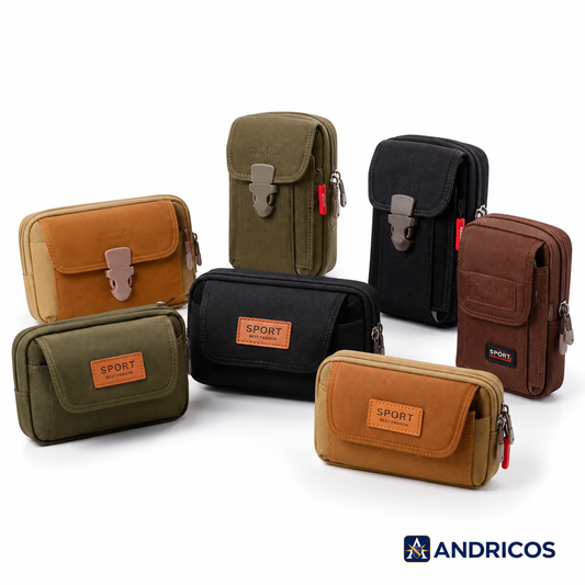 ANDRICOS Compact MOLLE Field Pouch — APWIKOGER Nylon EDC Belt Bag for Phone, Coins, Tools, Cables & Outdoor Carry