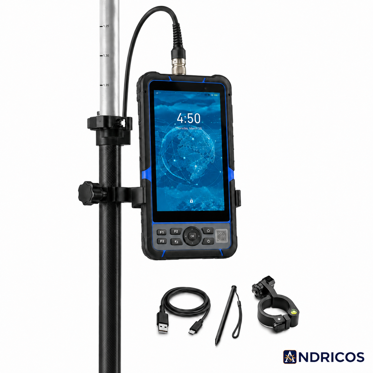 ANDRICOS Rugged GNSS Field Data Collector — HUGEROCK G60N Android Handheld PDA with 5.5in Sunlight Screen, 8GB RAM, 128GB Storage, 9000mAh Battery & RTK Mapping Workflow Support