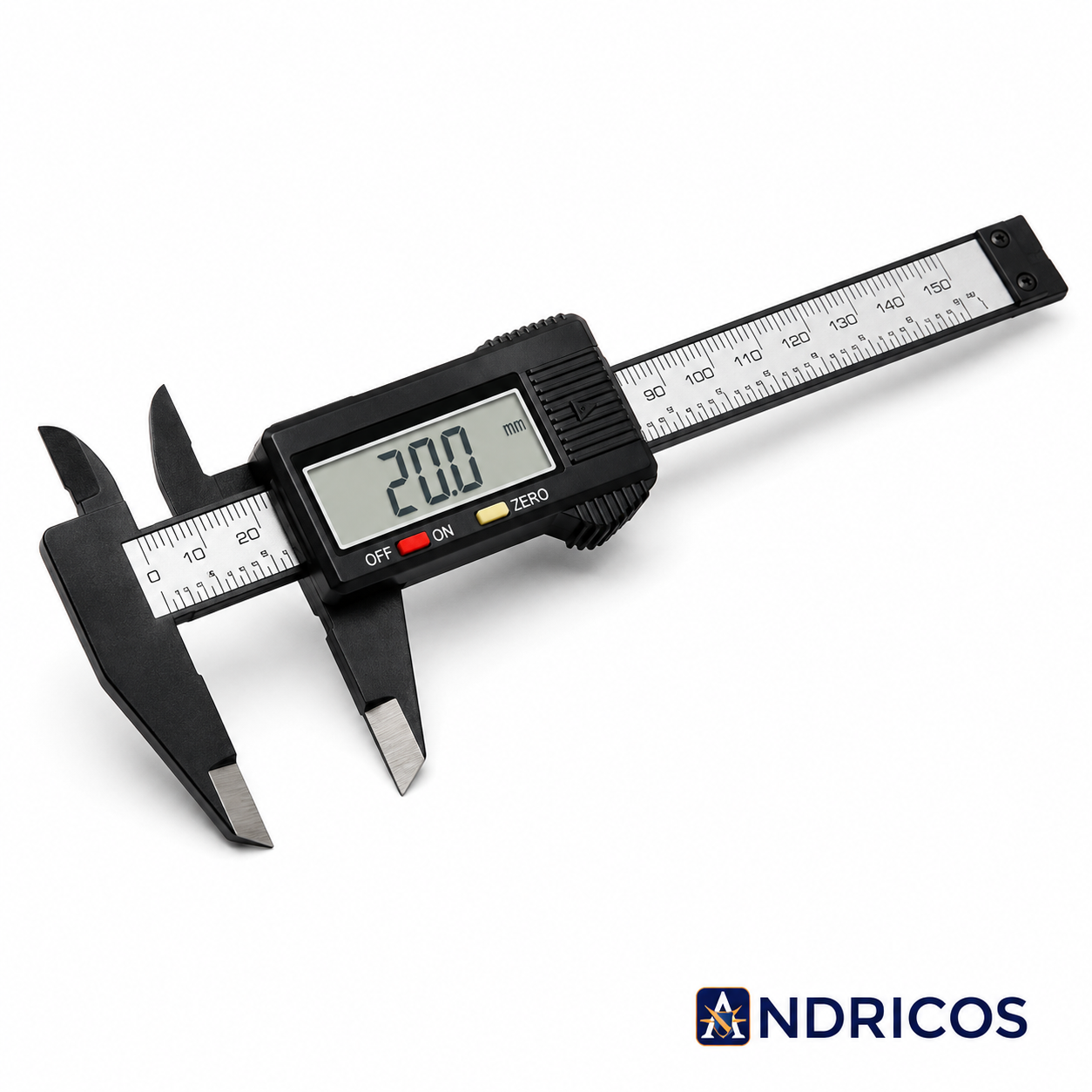 ANDRICOS Digital Measuring Caliper — 100mm/150mm Electronic Plastic Vernier Gauge with LCD Display, Zero Setting & Internal/External Measurement