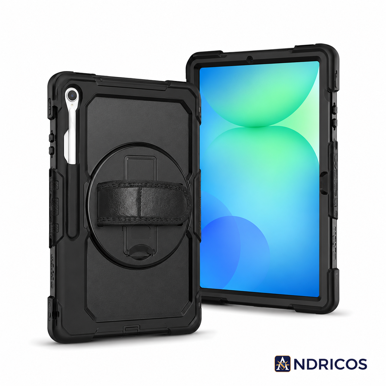ANDRICOS Rugged Tablet Field Case — Shockproof Hand Strap & Shoulder Strap Cover Compatible with Samsung Galaxy Tab S10 FE, S10 FE+ & Tab S9