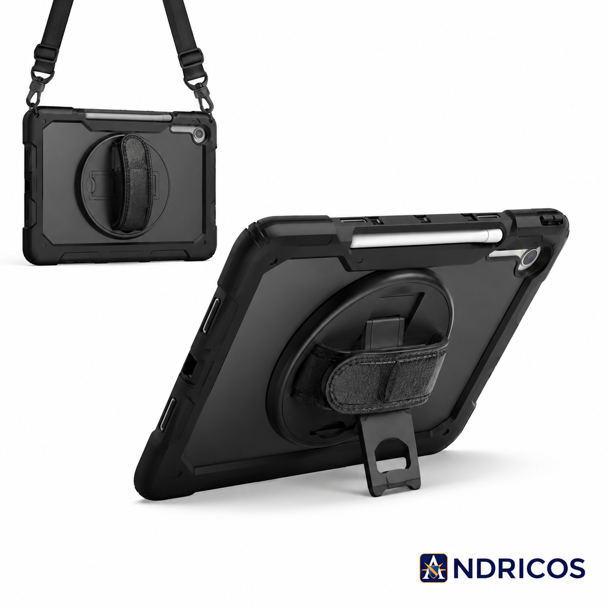 ANDRICOS Rugged Tablet Field Case — Shockproof Hand Strap & Shoulder Strap Cover Compatible with Samsung Galaxy Tab S10 FE, S10 FE+ & Tab S9