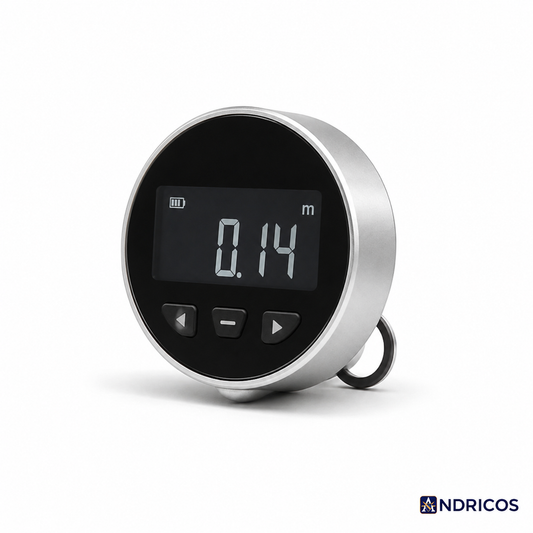 ANDRICOS Digital Rolling Tape Measure — Aramox Rechargeable Electronic Roller Ruler with LCD Display, 199.999M Range, Type-C Charging & Curve Measurement