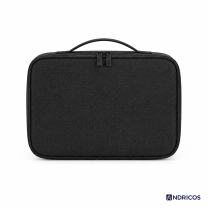 ANDRICOS Portable Tech Cable Organiser — Oxford Travel Storage Bag for USB Cables, Chargers, Plugs, Adapters & Digital Accessories