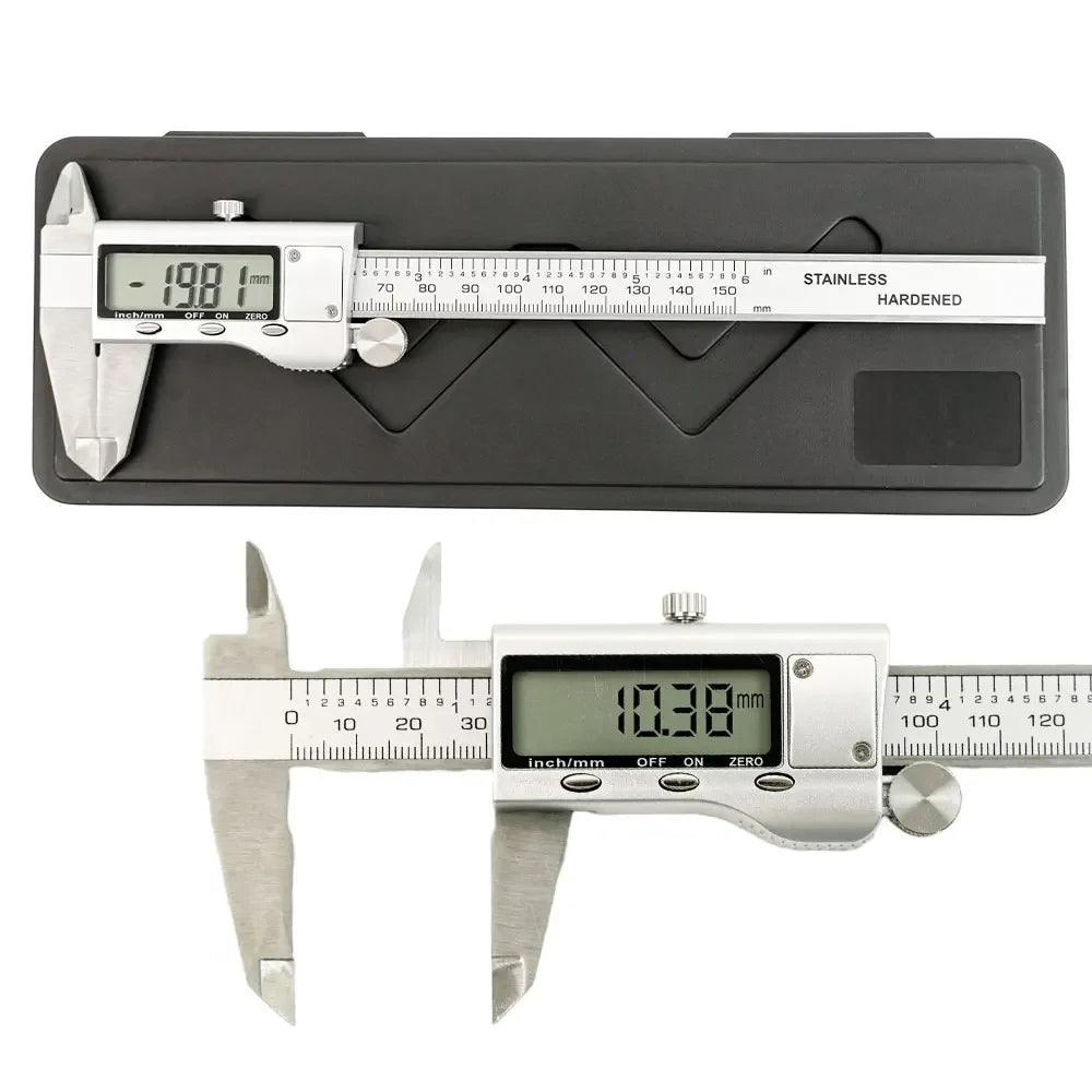 ANDRICOS Stainless Steel Digital Caliper — 150mm / 6 Inch Electronic Vernier Gauge with LCD Display, Depth Ruler & Internal/External Measurement