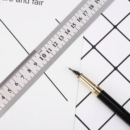 ANDRICOS Stainless Steel Measuring Ruler — 150/200/300/400/500mm Metal Straight Edge with Centimetre & Millimetre Markings for Field Recording, Craft & Technical Layout