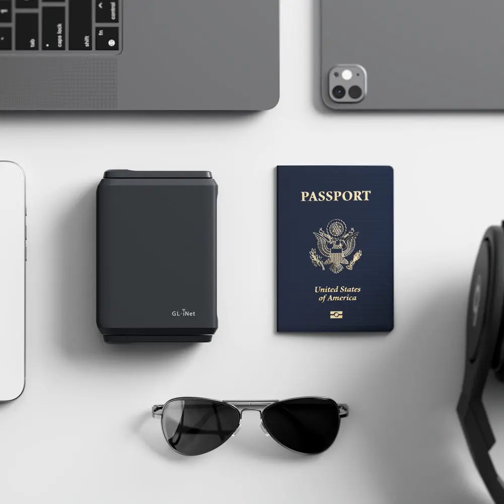 ANDRICOS Wi-Fi 7 Travel Router — GL.iNet Slate 7 GL-BE3600 Dual-Band Portable Router with Dual 2.5G Ports, OpenWrt, Touchscreen, VPN Support & Foldable Antennas