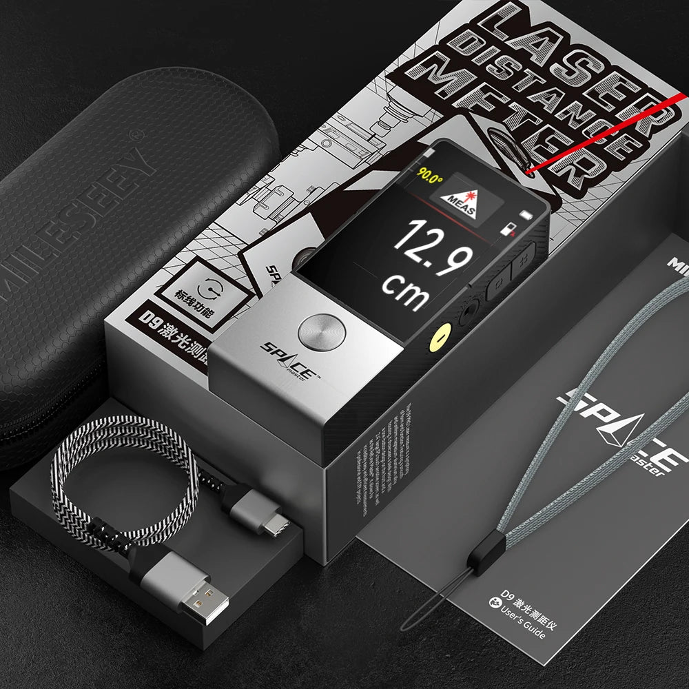ANDRICOS Bluetooth Laser Distance Meter — MiLESEEY D9 100M Rechargeable Laser Measure with Visual Alignment, CAD Workflow Support & Digital Measuring