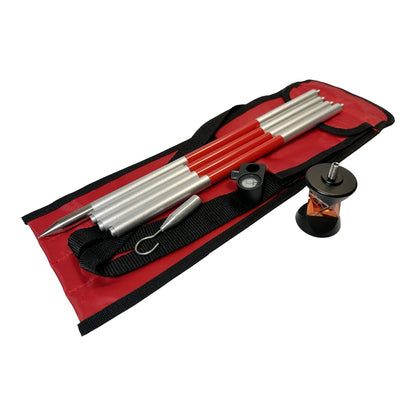 ANDRICOS 360° Mini Survey Prism Set — BMAD Reflective Prism for Swiss-Type Robotic Total Stations with 4 Poles, Bubble, Hook & Soft Carry Bag