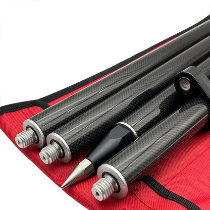 ANDRICOS 2M Carbon Fibre RTK Survey Pole — 4-Section GNSS/GPS Surveying Rod with 5/8×11 Thread, 32mm Diameter & Lightweight Field Design