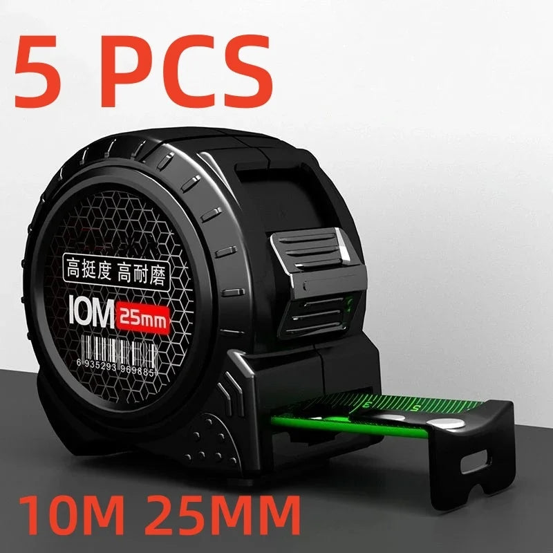 ANDRICOS Self-Locking Steel Tape Measure — 5M/7.5M/10M Metric Measuring Tape with Fluorescent Scale, ABS Shell, Metal Clip & Portable Field Design