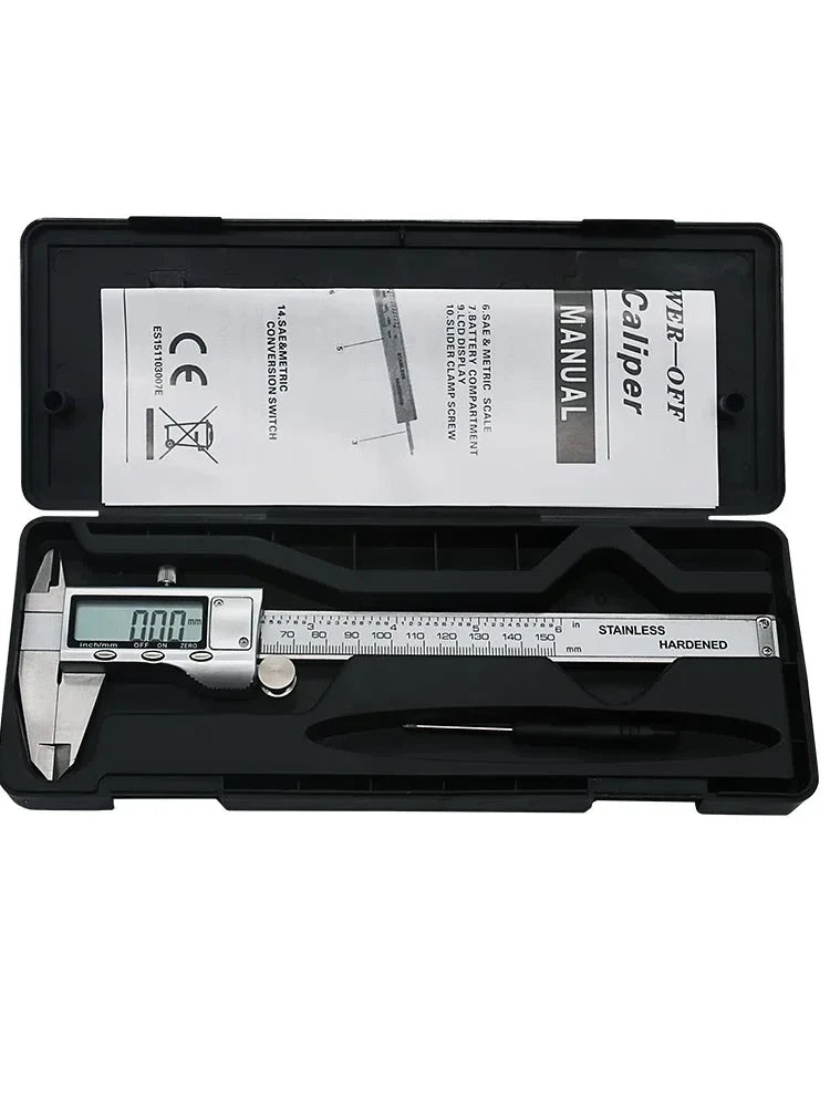 ANDRICOS Stainless Steel Digital Caliper — 150mm / 6 Inch Electronic Vernier Gauge with LCD Display, Depth Ruler & Internal/External Measurement