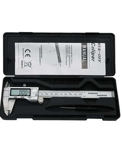 ANDRICOS Stainless Steel Digital Caliper — 150mm / 6 Inch Electronic Vernier Gauge with LCD Display, Depth Ruler & Internal/External Measurement