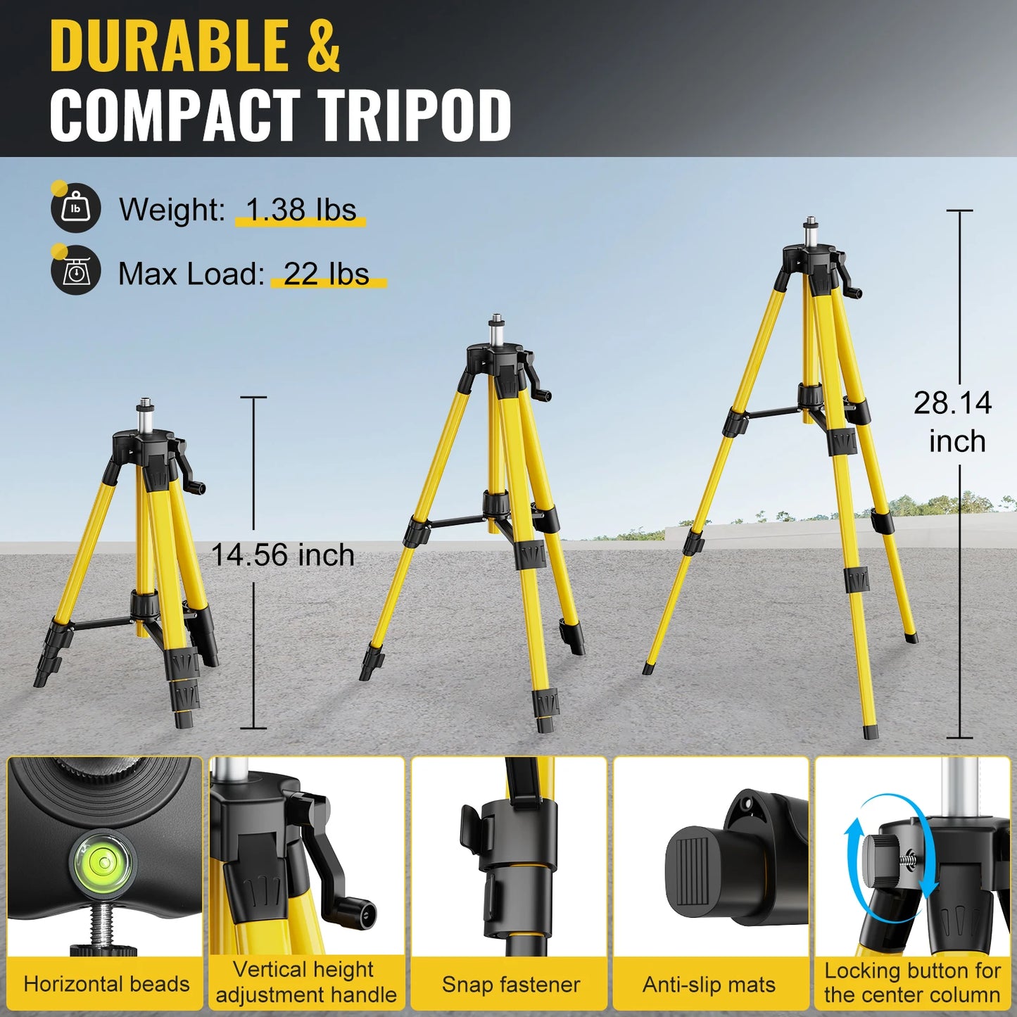 ANDRICOS 4D Laser Level Kit — CONENTOOL 16-Line Green Self-Leveling Laser with Tripod, 360° Rotation, Remote Control, 2 Batteries & Mounting Accessories