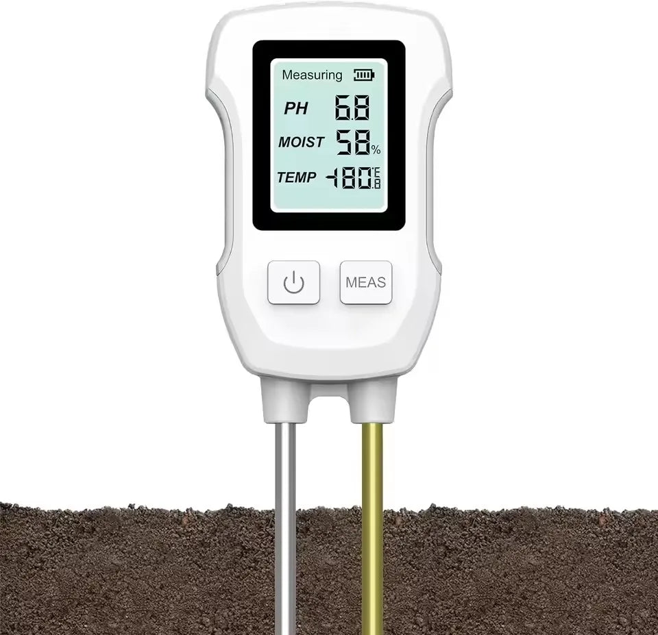 ANDRICOS Digital Soil Tester — INSOMA 3-in-1 LCD Soil Meter for pH, Moisture & Temperature with Backlight for Field, Garden & Environmental Checks