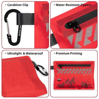 ANDRICOS Compact First Aid Kit — RHINO RESCUE 105-Piece Waterproof Travel Medical Kit for Fieldwork, Hiking, Camping, Cycling, Vehicles & Outdoor Carry