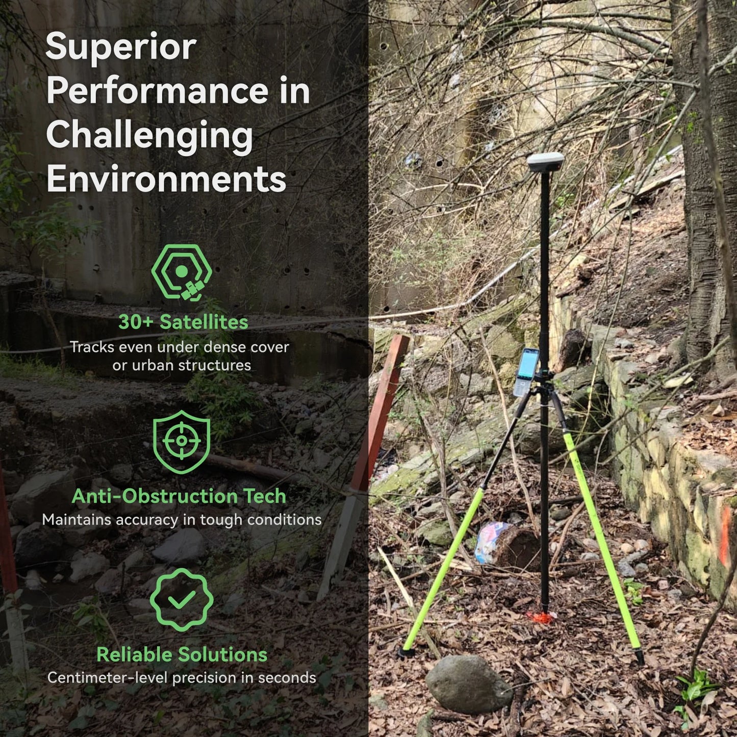 ANDRICOS RTK GNSS Field Receiver — SingularXYZ E1 Lite Portable GNSS Base & Rover with 1408 Channels, 8GB Storage, 6700mAh Battery & Centimetre-Level Survey Positioning