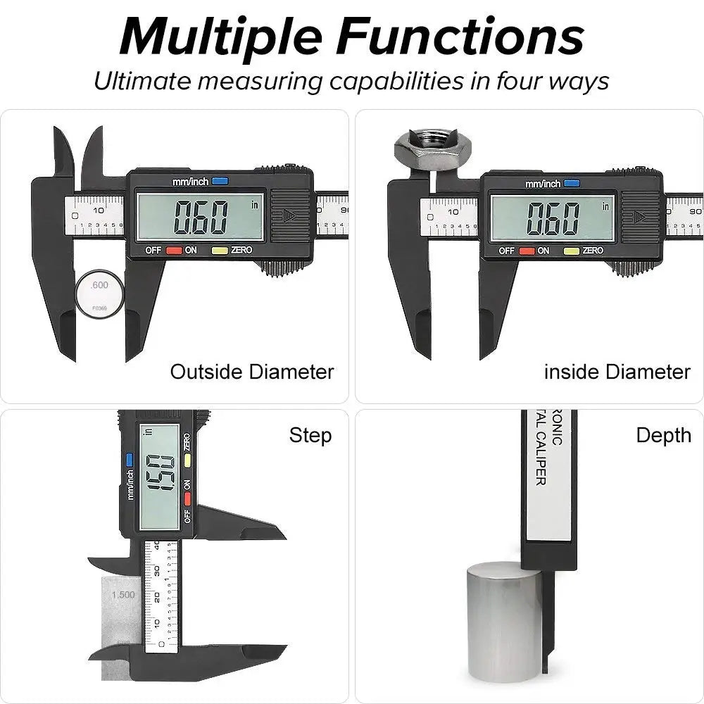 ANDRICOS Digital Measuring Caliper — 100mm/150mm Electronic Plastic Vernier Gauge with LCD Display, Zero Setting & Internal/External Measurement
