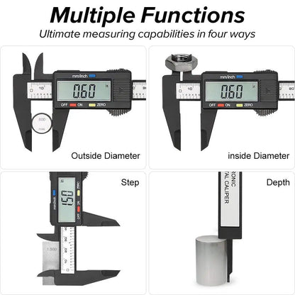 ANDRICOS Digital Measuring Caliper — 100mm/150mm Electronic Plastic Vernier Gauge with LCD Display, Zero Setting & Internal/External Measurement