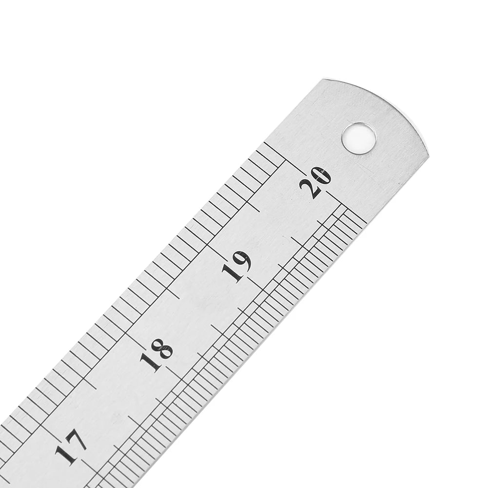 ANDRICOS Stainless Steel Measuring Ruler — 150/200/300/400/500mm Metal Straight Edge with Centimetre & Millimetre Markings for Field Recording, Craft & Technical Layout
