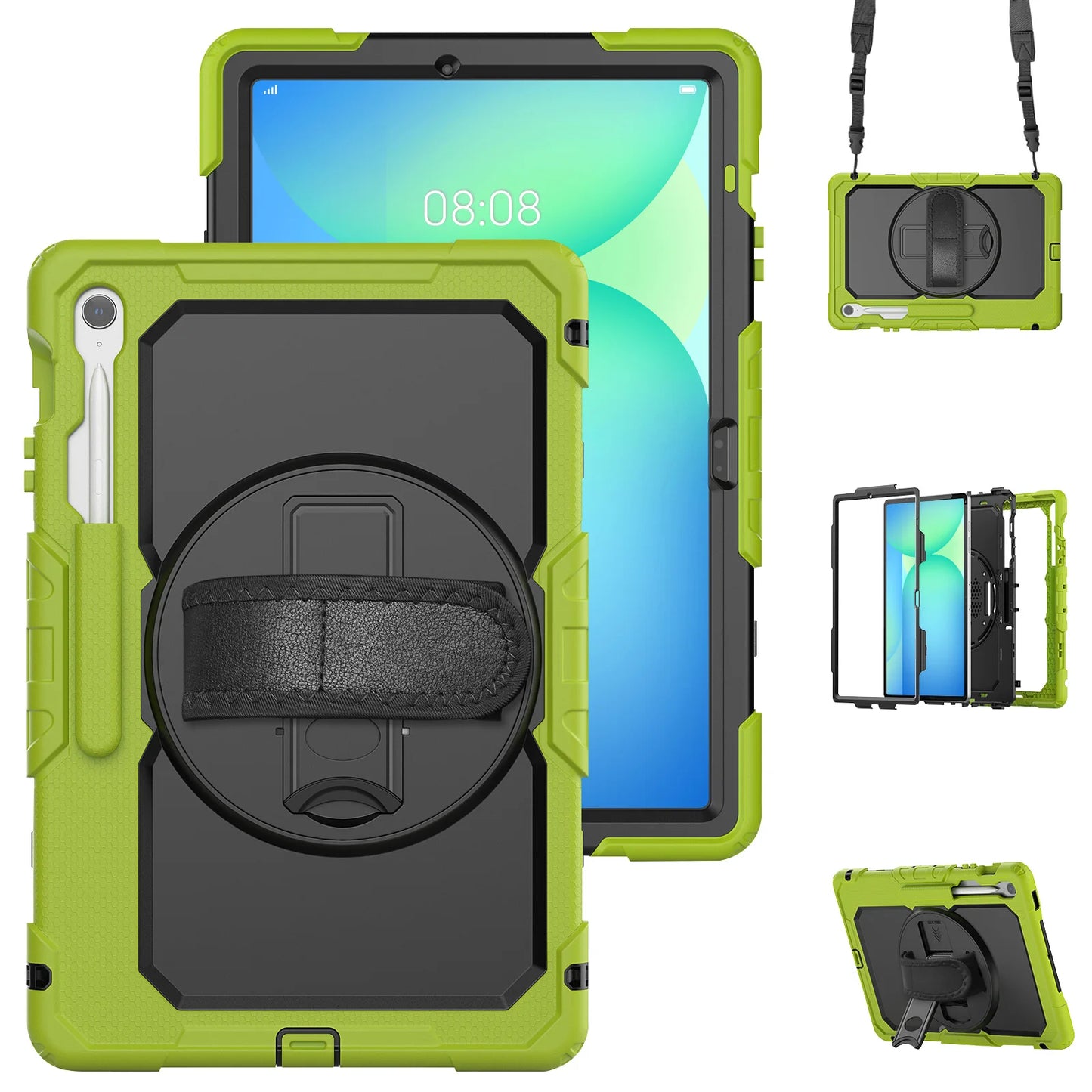 ANDRICOS Rugged Tablet Field Case — Shockproof Hand Strap & Shoulder Strap Cover Compatible with Samsung Galaxy Tab S10 FE, S10 FE+ & Tab S9
