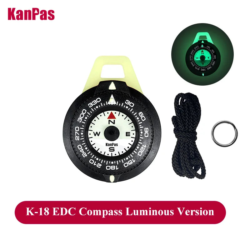 ANDRICOS Luminous Field Compass — KANPAS Compact Outdoor EDC Navigation Compass with Turnable Bezel, Hanging Ring & Water-Resistant Design