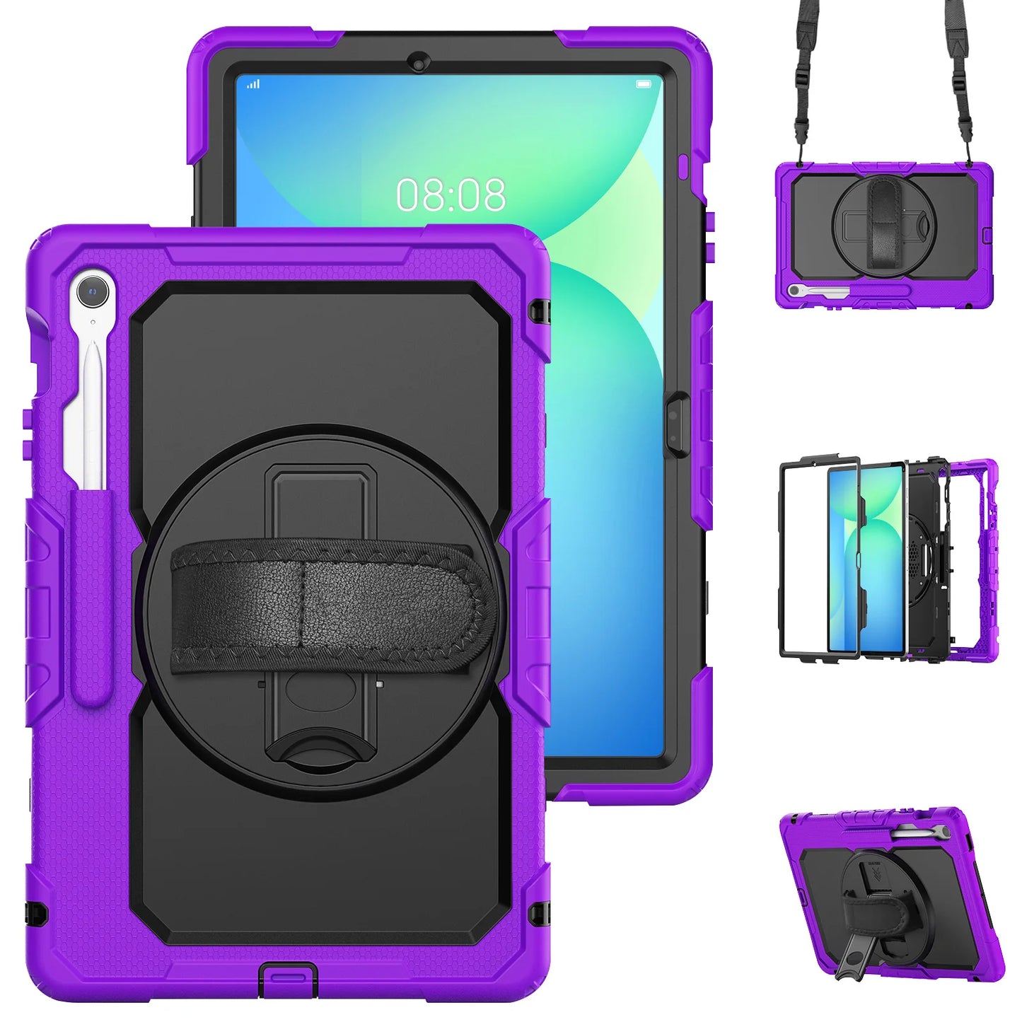 ANDRICOS Rugged Tablet Field Case — Shockproof Hand Strap & Shoulder Strap Cover Compatible with Samsung Galaxy Tab S10 FE, S10 FE+ & Tab S9