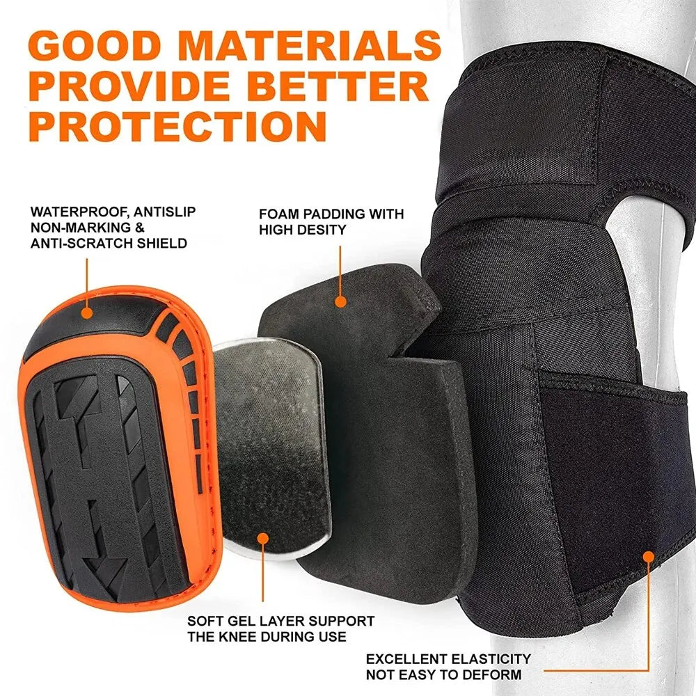 ANDRICOS Heavy-Duty Gel Knee Pads — EVA Foam Kneeling Support with Hard Shell, Adjustable Straps & Comfort Cushion for Fieldwork, Gardening & Site Tasks