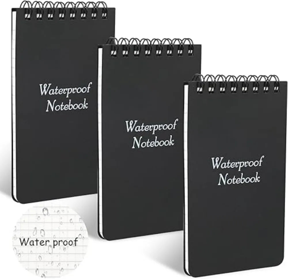 ANDRICOS Waterproof Pocket Field Notebook — 3x5 Inch Spiral Outdoor Notepad with Lined Pages, Stone Paper Sheets & Compact Site Recording Design