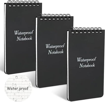ANDRICOS Waterproof Pocket Field Notebook — 3x5 Inch Spiral Outdoor Notepad with Lined Pages, Stone Paper Sheets & Compact Site Recording Design