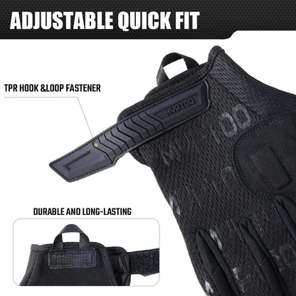 ANDRICOS Outdoor Field Gloves — Lightweight Full-Finger Utility Gloves with Touchscreen Support, Non-Slip Grip, Adjustable Wrist & Breathable Fit