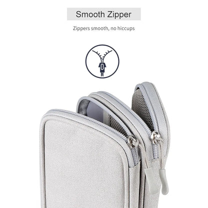 ANDRICOS Compact Electronics Organiser — AILEHKUO Waterproof-Style Nylon Travel Pouch for USB Cables, Chargers, Hard Drives & Digital Accessories