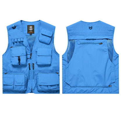 ANDRICOS High-Visibility Field Utility Vest — Multi-Pocket Reflective Workwear Vest for Surveying, Site Recording, Volunteers & Outdoor Field Tasks