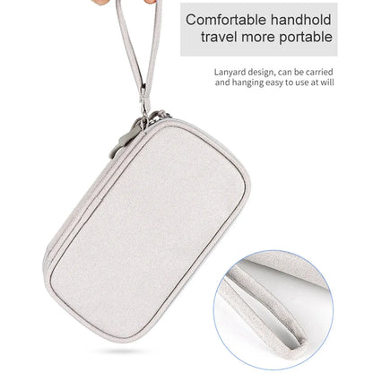 ANDRICOS Compact Electronics Organiser — AILEHKUO Waterproof-Style Nylon Travel Pouch for USB Cables, Chargers, Hard Drives & Digital Accessories