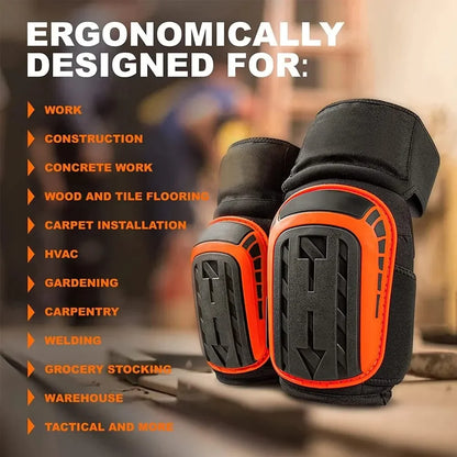 ANDRICOS Heavy-Duty Gel Knee Pads — EVA Foam Kneeling Support with Hard Shell, Adjustable Straps & Comfort Cushion for Fieldwork, Gardening & Site Tasks
