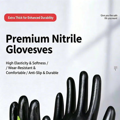ANDRICOS Field Work Gloves — N618 Nylon Nitrile-Dipped Handling Gloves with Anti-Slip Grip, Breathable Fit & Wear-Resistant Coating