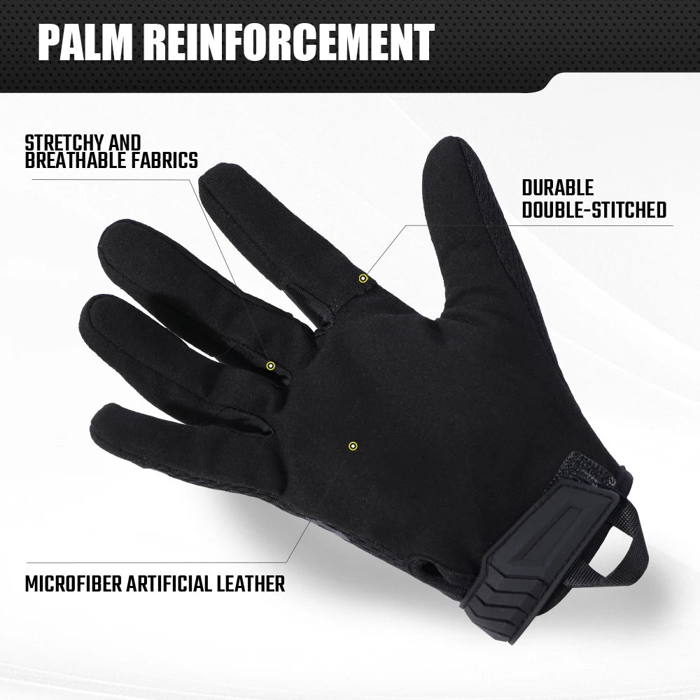 ANDRICOS Outdoor Field Gloves — Lightweight Full-Finger Utility Gloves with Touchscreen Support, Non-Slip Grip, Adjustable Wrist & Breathable Fit