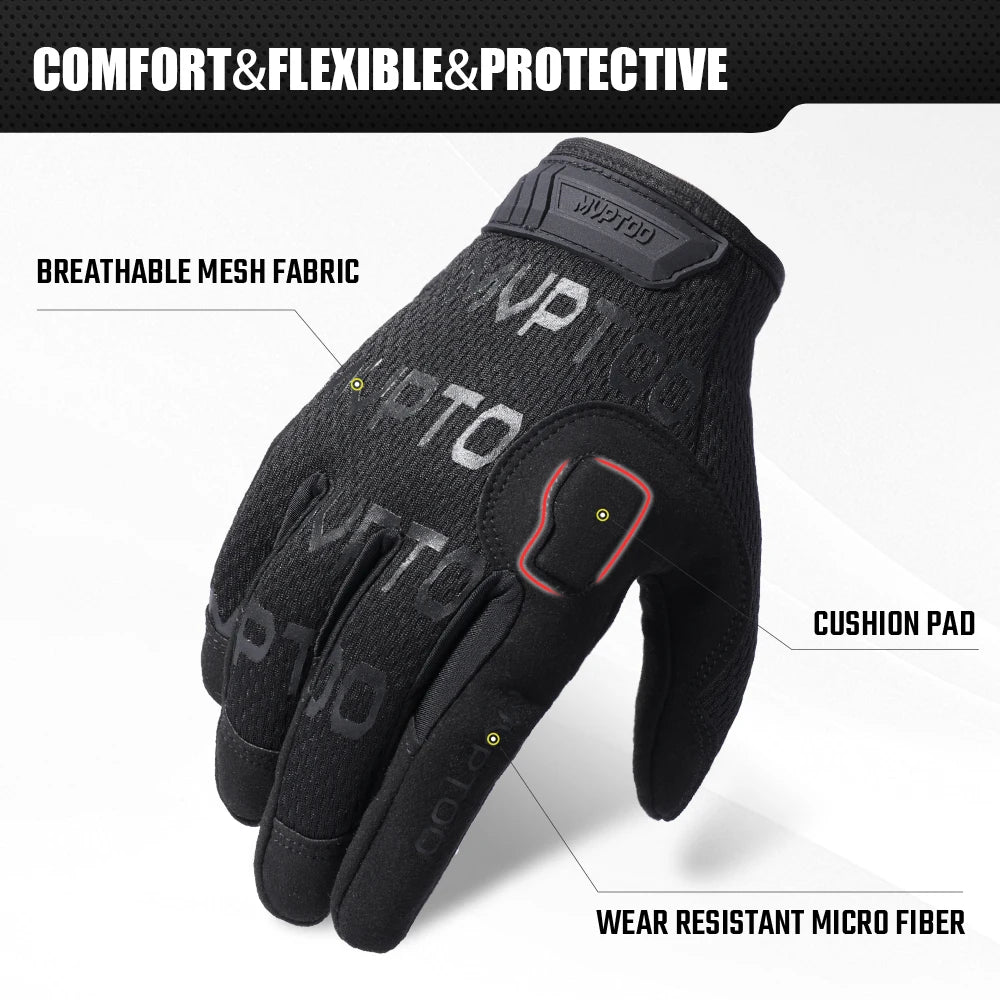 ANDRICOS Outdoor Field Gloves — Lightweight Full-Finger Utility Gloves with Touchscreen Support, Non-Slip Grip, Adjustable Wrist & Breathable Fit