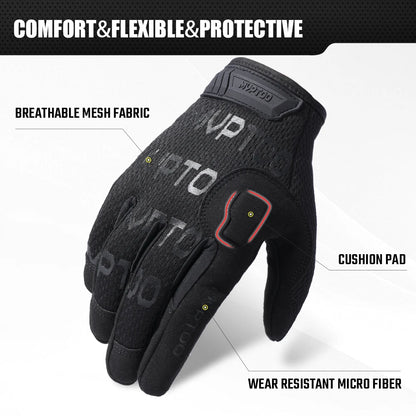 ANDRICOS Outdoor Field Gloves — Lightweight Full-Finger Utility Gloves with Touchscreen Support, Non-Slip Grip, Adjustable Wrist & Breathable Fit