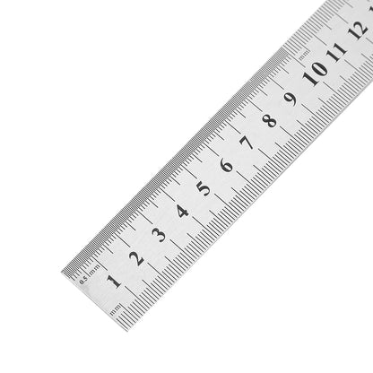 ANDRICOS Stainless Steel Measuring Ruler — 150/200/300/400/500mm Metal Straight Edge with Centimetre & Millimetre Markings for Field Recording, Craft & Technical Layout