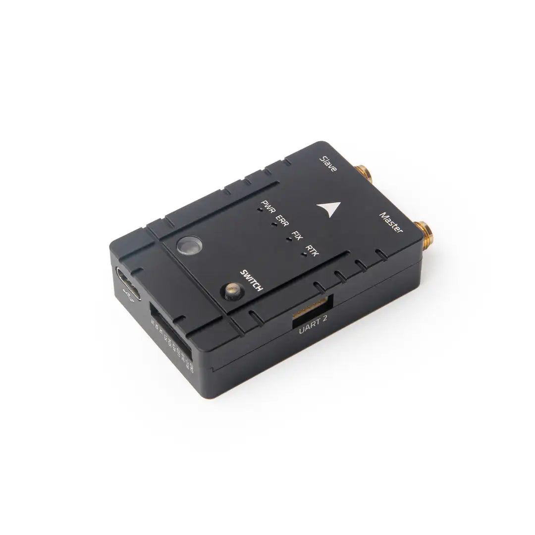 ANDRICOS Dual-Antenna RTK GNSS Module — Holybro H-RTK Unicore UM982 with Moving Baseline Yaw, Helical Antennas, USB-C, JST-GH Cables & Autopilot Integration