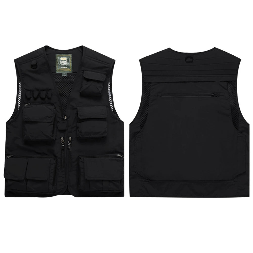ANDRICOS High-Visibility Field Utility Vest — Multi-Pocket Reflective Workwear Vest for Surveying, Site Recording, Volunteers & Outdoor Field Tasks