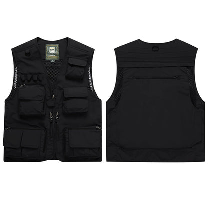ANDRICOS High-Visibility Field Utility Vest — Multi-Pocket Reflective Workwear Vest for Surveying, Site Recording, Volunteers & Outdoor Field Tasks